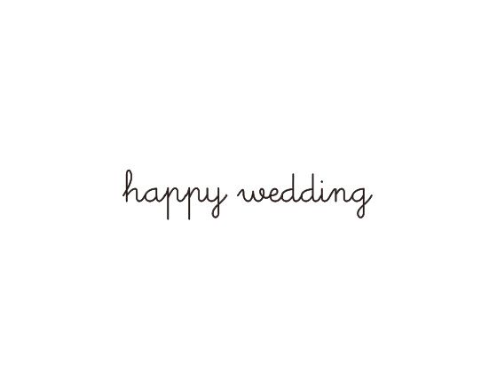 ウェディングスタンプ　メッセージ(happy wedding)　WD-73